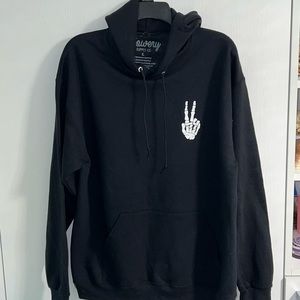 BOWERY RARE SKELETON PEACE HOODIE NEW
